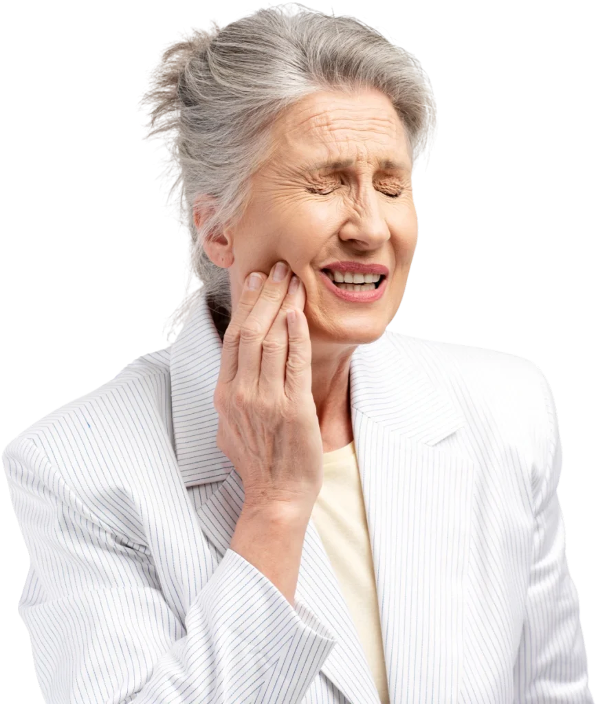senior woman experiencing dental pain with a toothache | same-day emergency dentist in Punta Gorda, FL