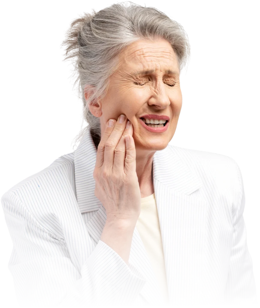senior woman experiencing dental pain with a toothache | same-day emergency dentist in Punta Gorda, FL